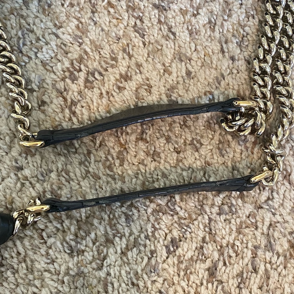 Authentic Black Leather Gucci Chain Soho Hobo Bag - Picture 9 of 15